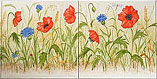 poppy and cornflower handpainted tiles